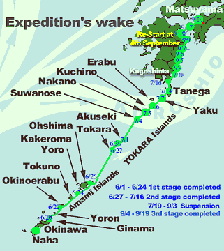 Map of the Expedition's wake
