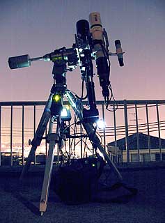 Settled telescopes in Kobe - TV85, BORG76ED on GP mount with AGA-1 and shooting by E-5000