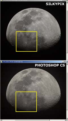 Compareing the result of unsharp (link with enlarged screenshot (TIFF) )