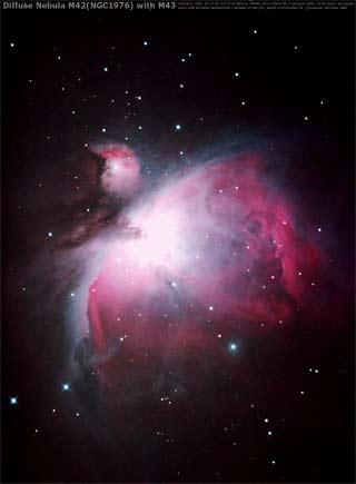 Diffuse Nebula M42(NGC1976) with M43