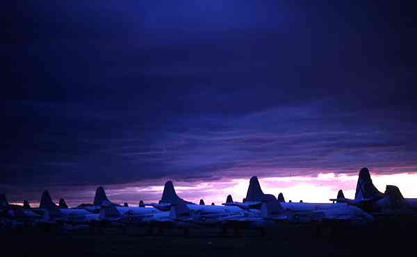 Davis Monthan A.F.B. before sunrise Tucson Arizona, USA 1992