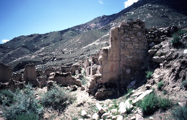 At the temple that ruined.